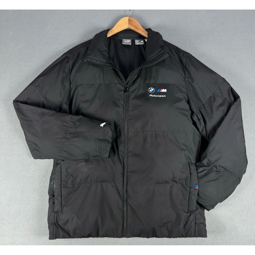 Puma BMW Motorsport Jacket Mens Large Black Padded Puffer Formula 1 Essentials